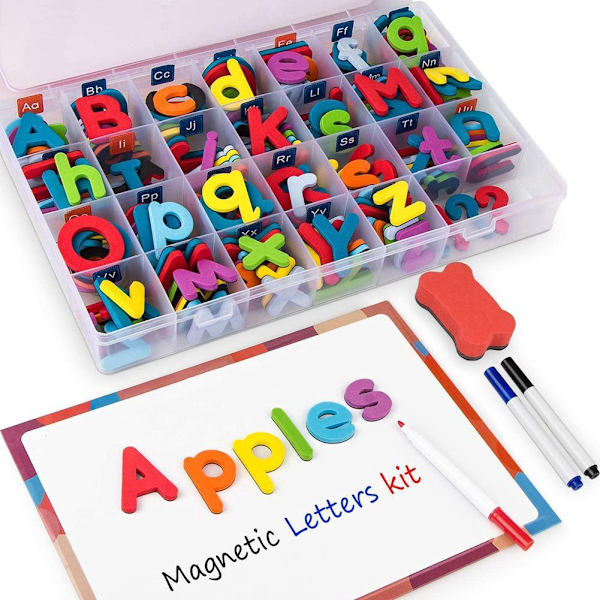 Magnetiska Versaler Gemener Bubbelbokstäver ABC Kylskåpsmagneter Utbildning Tidig M3F0 MulticolorB 26pcs lower case letters