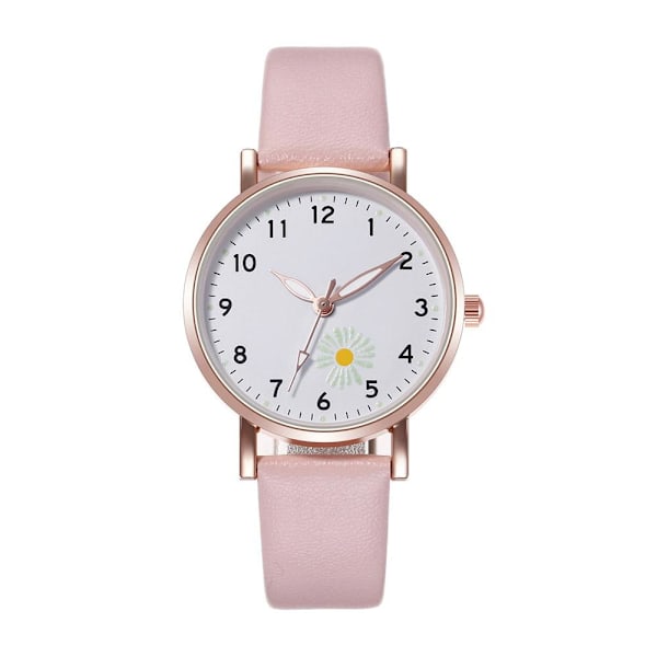 Lysande Klocka Nattlysande Kvinnor Söt Läder Enkla Klockor Liten Urtavla Quartz J4O3 Pink One size