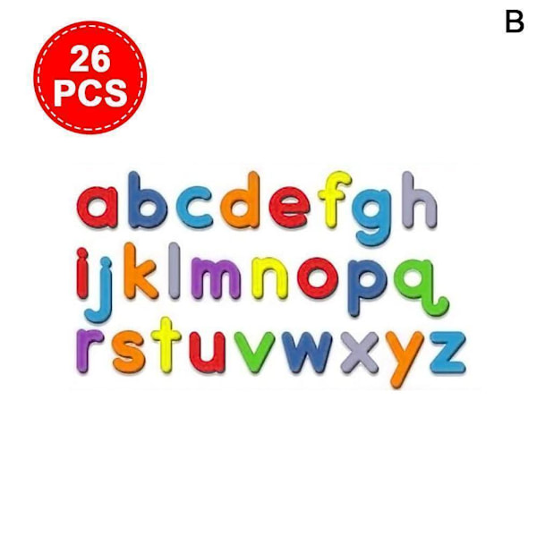 Magnetiska Versaler Gemener Bubbelbokstäver ABC Kylskåpsmagneter Utbildning Tidig M3F0 MulticolorB 26pcs lower case letters