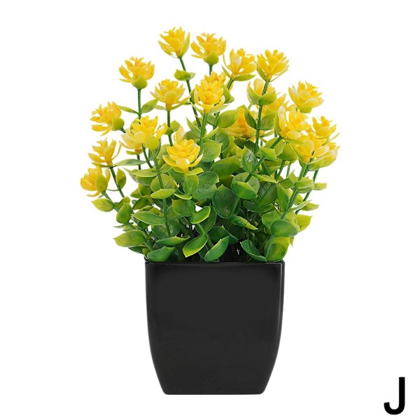 Konstgjorda blommor Fembladiga plommon Små krukväxter Kan Pla Yellow Black basin
