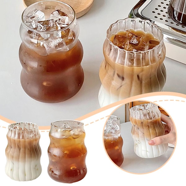 530ml Förtjockad Hög Borosilikatglas Kopp Hushåll Värmebeständig Vatten Dryck M6S0 Smooth style 1PCS