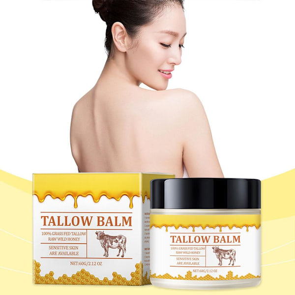 Talg Honung Balsam, Hudvård med Nöttalg, Ansiktsbalsam med Talg, Återfuktare med Talg L7J6