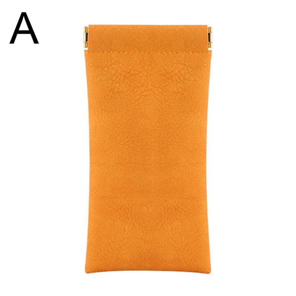 Mun Snäppta Solglasögon Glasögon Läderfodral Mjuk Påse Väska Prof X2B7 orange 9*18cm
