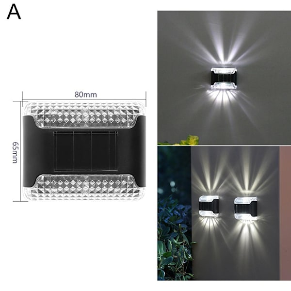 4/1X SUPERSTARKA SOLCELLSDJUR STÄNGSEL VÄGGLAMPOR 'LED UTOMHUS E9 C7M2 blackA white light 4pcs