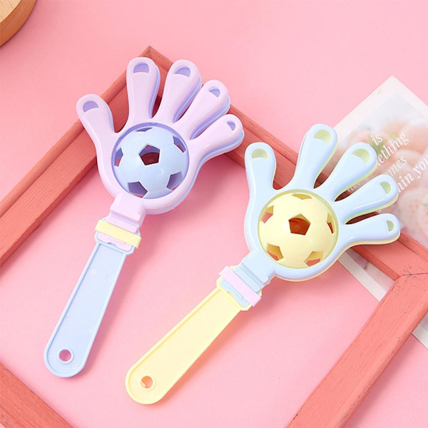 【Redo för leverans】 Barns tidiga utbildning Upplysning Gåva Instrument Leksak Fotboll Kul O2 Double ended rattle small