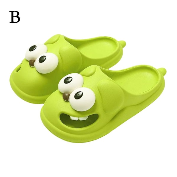 Halvtofflor Sommar Strand Söta Stora Ögon Flip Flops Kawaii Sandal Kul✨s P1W Z1G3  green 40/41