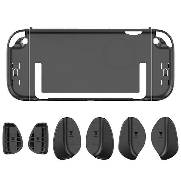 För Nintendo Switch 2 (2025) NS 2 Dockningsbar Delad Skal Skyddsfodral ~HET~REA! black grip black shell