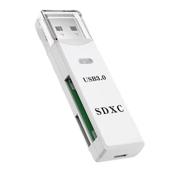 Två-i-ett USB3.0 Kortläsare Mobiltelefon TF-kort Kamera SD-kort Plug And Re <! WHITE USB3.0