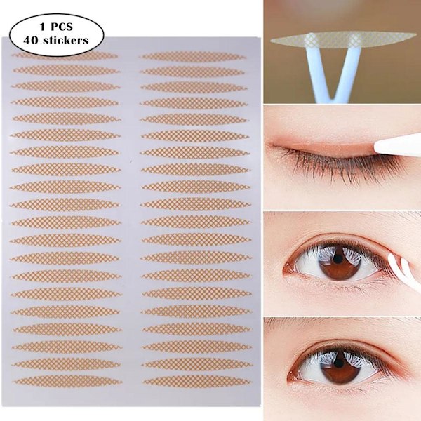 40 st självhäftande dubbelögonlocksdekaltejp Big Eyes Makeup T L round shaped 40pcs