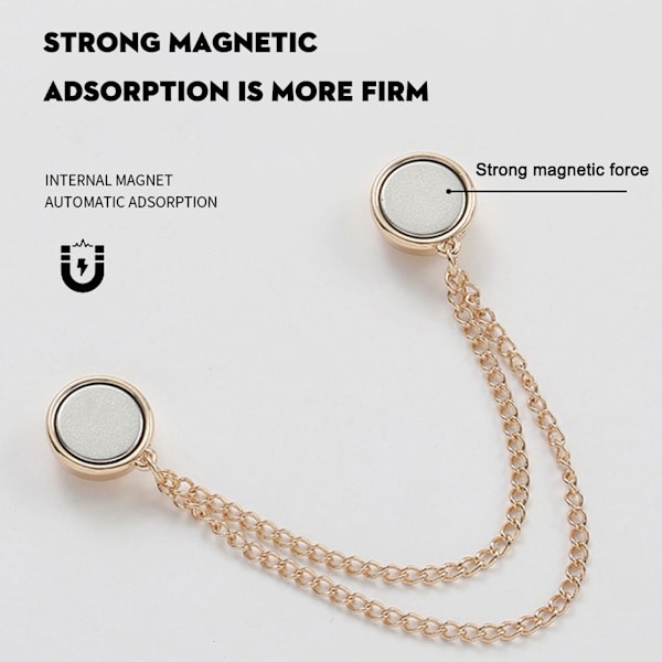 4x Multifunktionella Magnetiska Klädnypor Mångsidig Magnetisk Nålös Brosch golden One size 4pcs