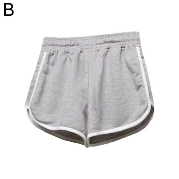 Randiga sportshorts för kvinnor, enkla lösa shorts, slimmande, avslappnade U8P1 gray L