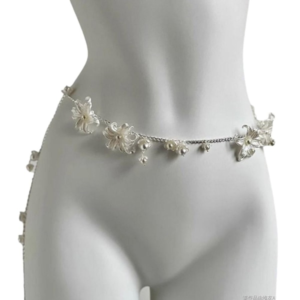 Pärl Kroppskedja Flera Lager Pärl Midjebälte Pärl Midjeband Bikini Magkedja Sommar Strand Kroppssmycken för Kvinnor och Flickor style3 One size