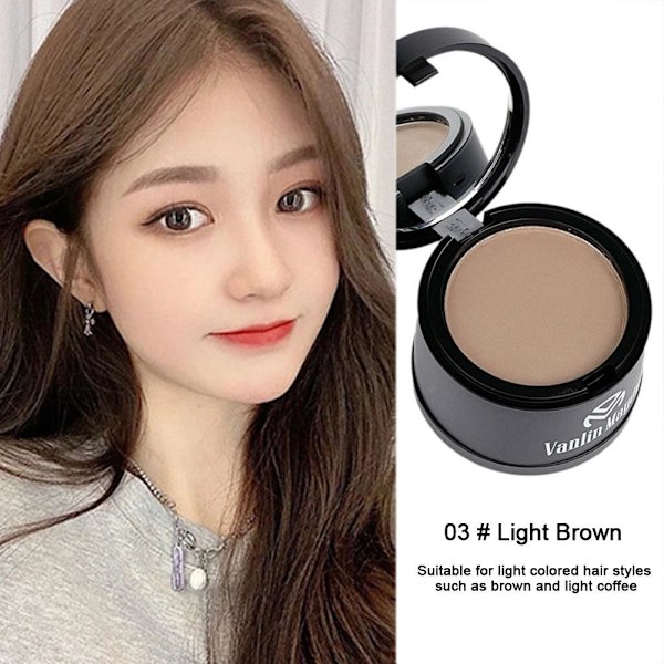 Vattentätt Hårfyllnadspuder Vattentät Concealer Hårfäste Panna Vitt Hår Skugga V4u3 light brown 4g