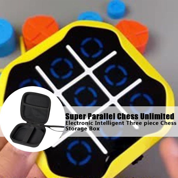För Giiker Tic Tac Toe Bolt Spel 3-i-1 Handhållet Pussel Väska Förvaringsspel D8l6