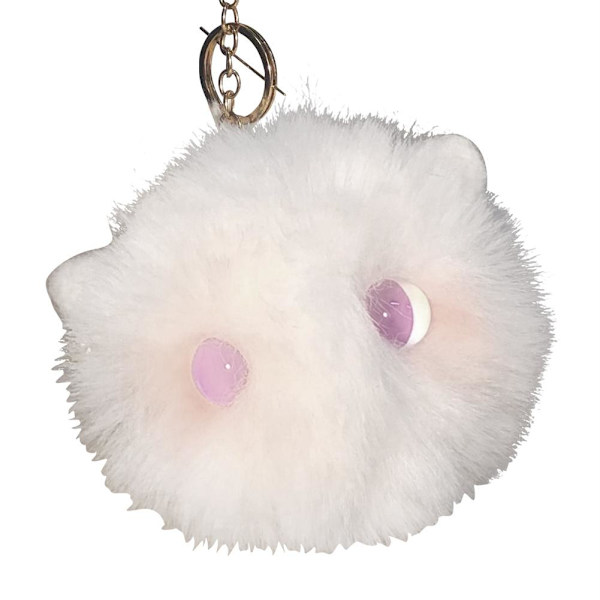 Söt katt Nyckelring Pompom Ball Bag Charm Nyckelring Hänge Present s,1 C ONE-SIZE