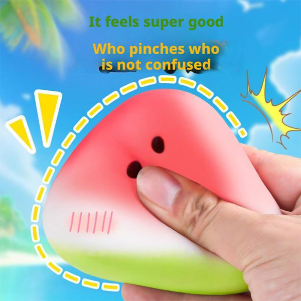 Vattenmelon Squishy Leksak Långsamt Stigande Mjuk Sensorisk Fidget Klämleksak För Barn P7E0