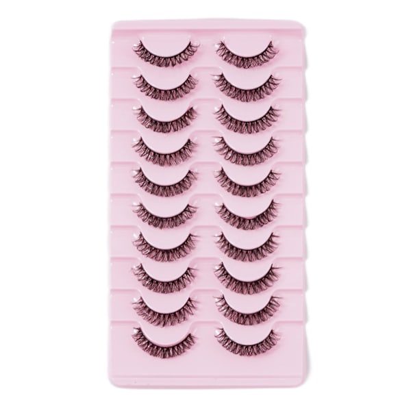 10 par ryska lösögonfransar D Mink Falska UK-ögonfransar Full R0F9 L0L7 DH06-01 10 pairs