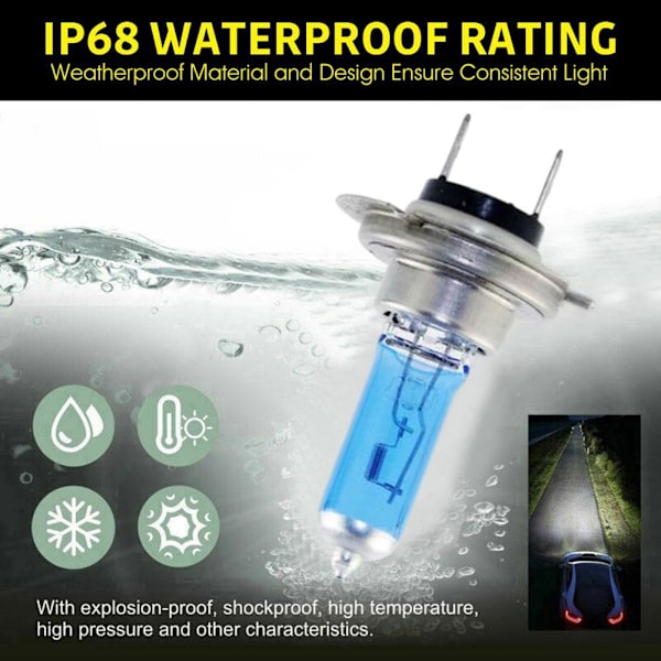 H7 100w Xenon Strålkastarlampor Super Vit 8500k Ljus Effekt Ligh✨ 2pcs H7 100W 2pcs