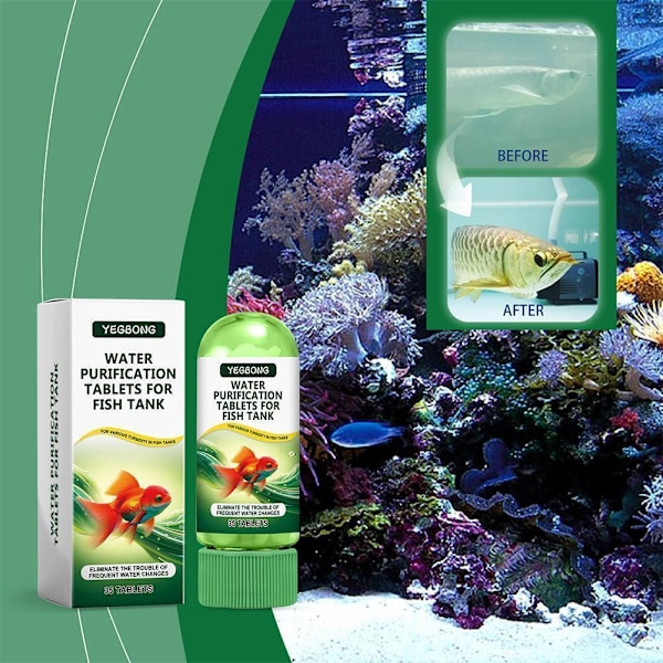 Kraftfull akvarium vattenreningstablett vattenrening för fisk tablett 9CQ8 WhiteC 3pcs
