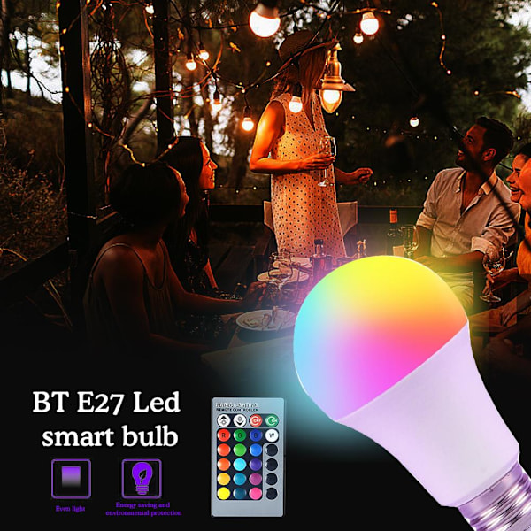 E27 RGB LED-lampa 16 färger växlande magisk RGBW-lampor fjärrkontroll- 10w Multi-color