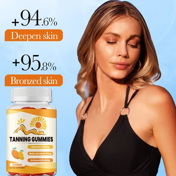 1-3X Bronze Bites Tanning Gummies Mango, 60 Gummies Super Tannin yellowA 60pcs 2pcs