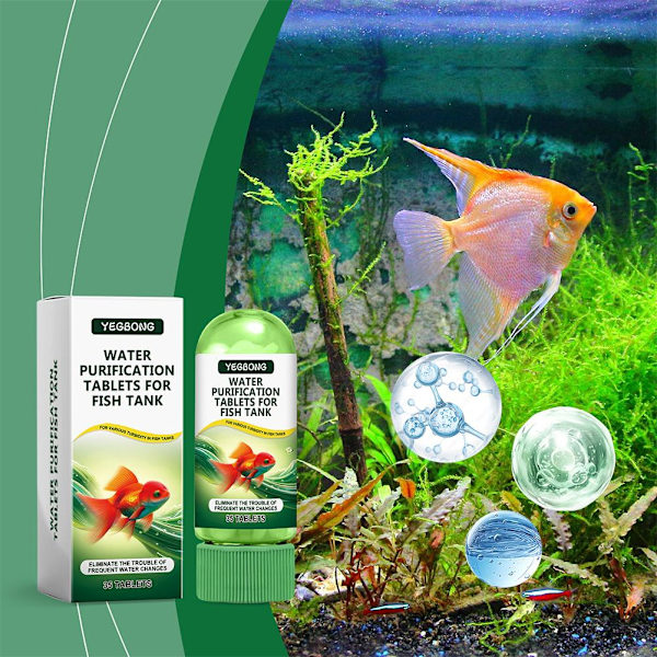 Kraftfull akvarium vattenreningstablett vattenrening för fisk tablett 9CQ8 WhiteC 3pcs