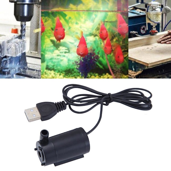 USB-driven Låg Ljudnivå Mikro Mini Pump Mini Vattenpump Akvarium Fisk 2-3l/min S9z5