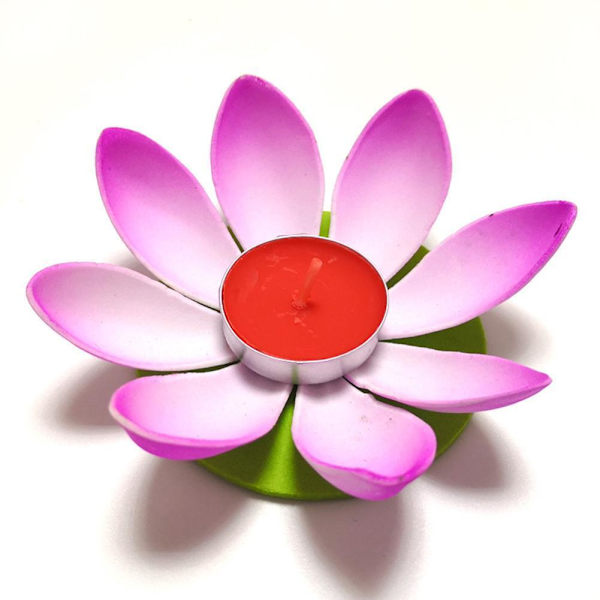 Flytande Vatten Lotus. Lampa Lotus. Önskelampa Utomhus Ljuslykta Festival Lam> Red 1pcs