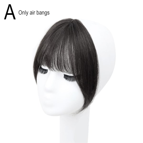 Eight Bangs Damperuk 3D Huvud Tunn Sektion Medium Simulerad Lugg Peruk Delad A0H8 black 1pcs