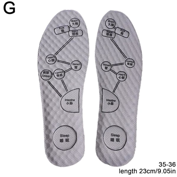 Akupressurmassage för män/kvinnor skoinlägg fotandningsbar ört 2023 Gray 35