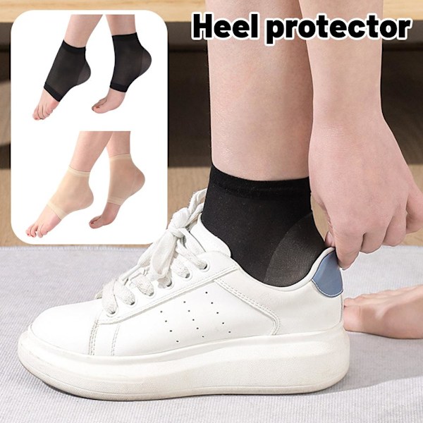 Silikonsockor Hälskydd Ärm Hälsporre Kuddar Lindring Planta Black 1pair
