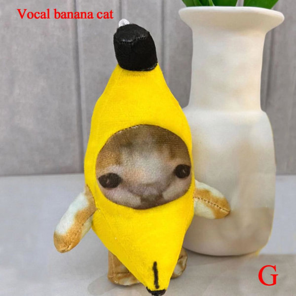 Roliga gråtljud Banan Cat Keychain, 2023 Banana Cat Plysch Do Vocal banana cat Large