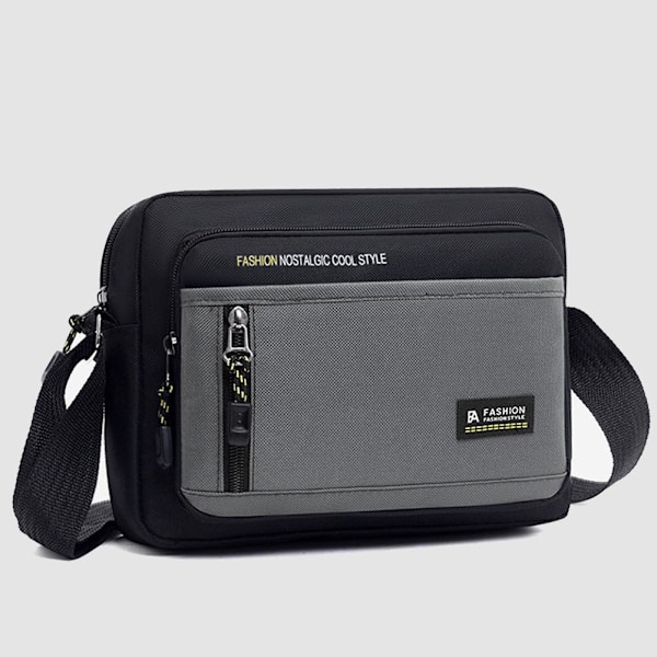 2025 Ny Herr Casual Axelväska Vattentät Oxfordväska Tyg All-match Crossbody Trendig M3o6 Gray One size