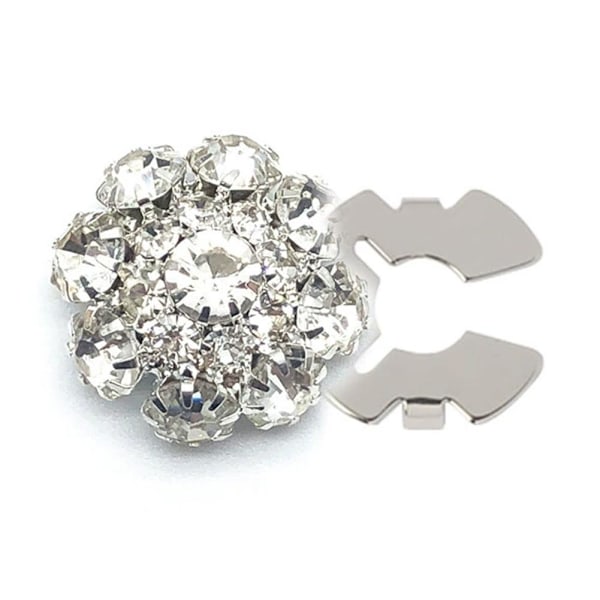 Rhinestone Knappöverdrag, Knappar med Tryckknappar och Tång för Klänning Kostym Skjorta B0 silvery 1pcs