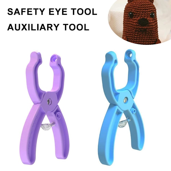 Säkerhetsögonverktyg för virkning, tång för att fästa säkerhetsögon, snabba docktillverkningsmaterial, ögonknäppare virkverktyg, fyllning Purple 1pcs