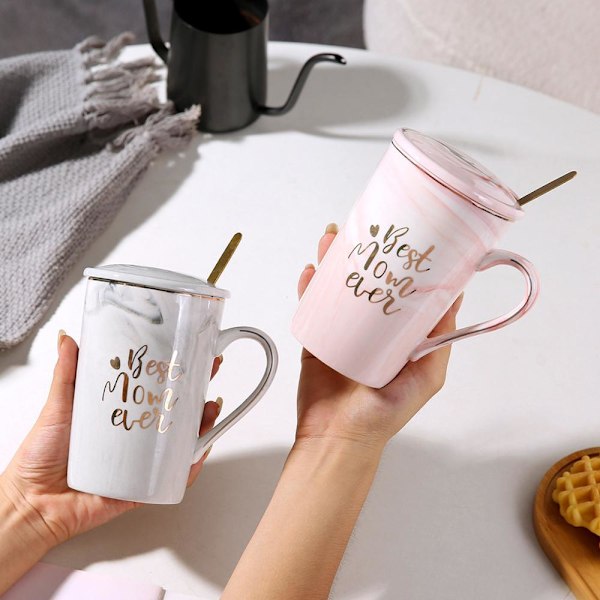 KRONDO 390 ml Bästa Mamma Någonsin Mugg Presenter till Mamma, Bästa Mamma Någonsin C Gray 1pcs