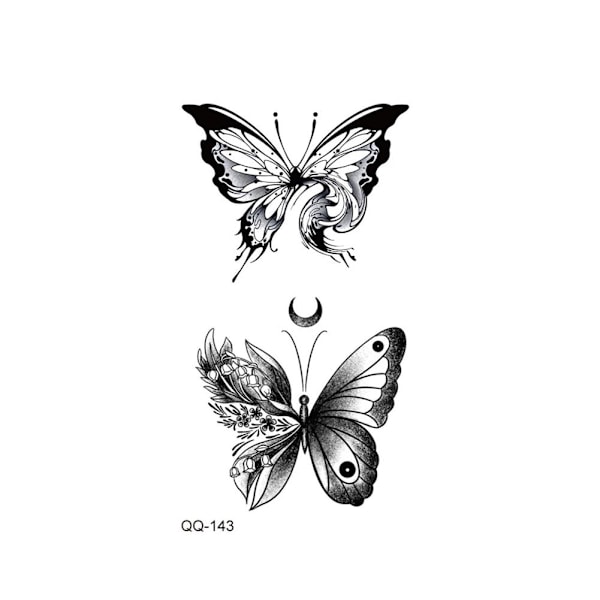 Fjärilstatuering Klistermärke Vattentät Långvarig Temporär Tatuering P4O1 Q-143 60*105mm