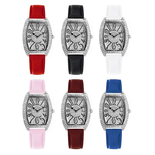 Dam Quartz Klocka Retro Stil Tunnformad Armbandsur Klocka Kvinnlig Student C3s0 Red One size