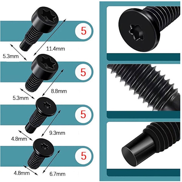 GHRYTY Ring Dörrklocka Skruvar Ersättning, 16/20 ST T5, T16 Ring Dörrklocka Skruvar, Ring Säkerhetsskruv Kompatibel med Video Dörrklocka, Ersättning 16pcs onesize