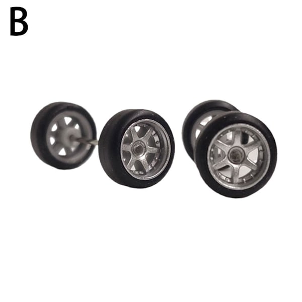 6-ekrad Anpassad Legering 1:64 Hjul Och Däck Real Riders Gummi Fo silver onesize