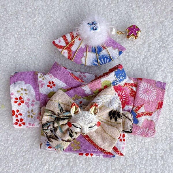 Labubu 17cm V1 Plyschdocka Waifu Sitt Sitt Party Obi Kimono Kläder Docka Q1k9 Purple sakura only clothes no doll