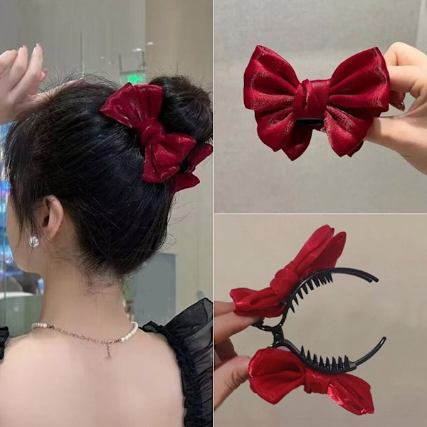 Elegant Smidd Rosett Hårnål Söt Prinsessrosett Hårnål Kvinnlig Vårboll Fé Hårnål Fransk D2Z7 Red 1pcs