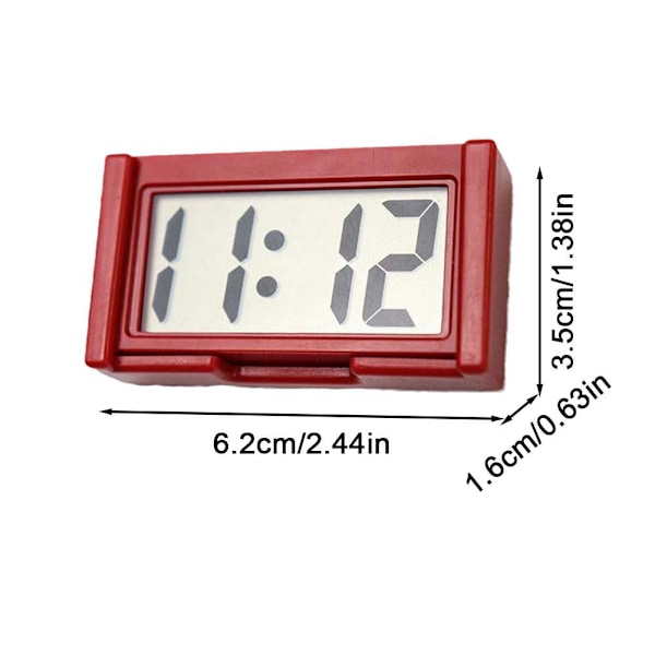 Digital bilklocka för instrumentbräda - Liten LED-klocka självhäftande mini-klocka för fordon  White One size