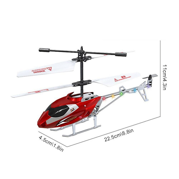 Helikopter Fjärrkontroll Flygplan Leksak för Barn Tålig Kollisionslegering ≮ B6B2 red 2.5CH