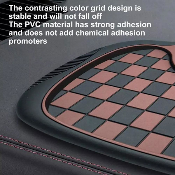 360 Graders Roterande Bil Anti-Slip Mat Anti-Skak Telefonmatta Matthållare I4H2 Black and gray One size