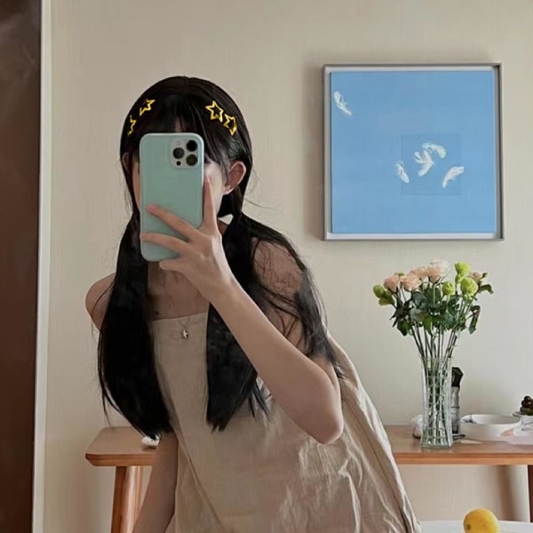 Star Hair Clip Hårnål Söt tjej Metall Femuddig stjärna Versat goldA one size 5pcs