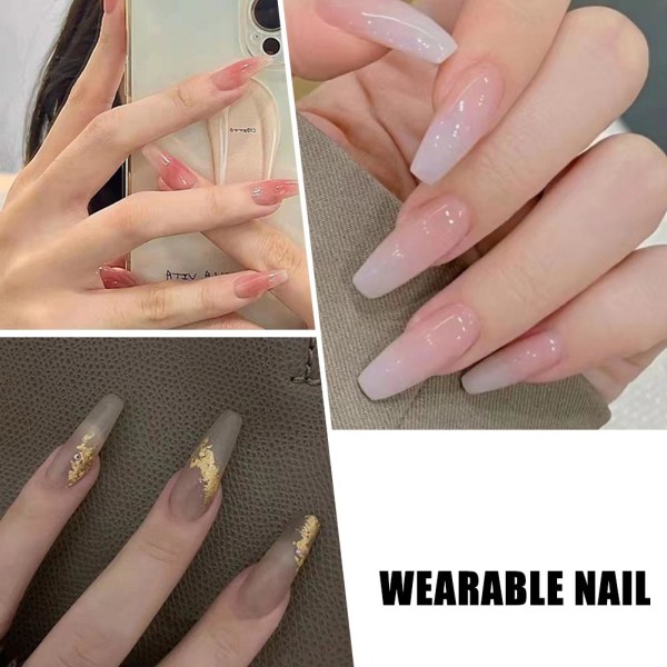 Fake Wearing Nail Enhancement Patches Extended Nail Jelly Gel A485 one-size