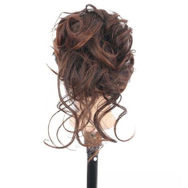 Naturlig Clip on i Messy Bun Hårdel Förlängning Hår Bröllop Clip SA Claw X6C7 Light Brown one size