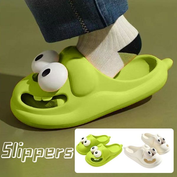 Halvtofflor Sommar Strand Söta Stora Ögon Flip Flops Kawaii Sandal Kul✨s P1W Z1G3  white 40/41