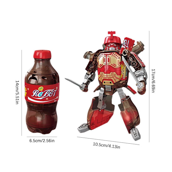 Kreativ Läsk Transformers Leksak Coca-Cola Burk Modell Strids Mecha Robot Samurai Autobot I4U1 Blue One size